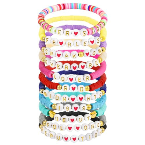 FOOFUM 11Pcs Friendship Bracelet Set for Women, Colorful Stretch Merchandise Bracelet | Amazon (US)