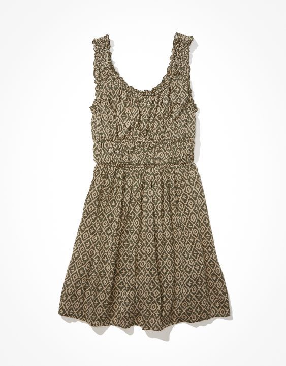AE Easy Cinched-Waist Mini Dress | American Eagle Outfitters (US & CA)