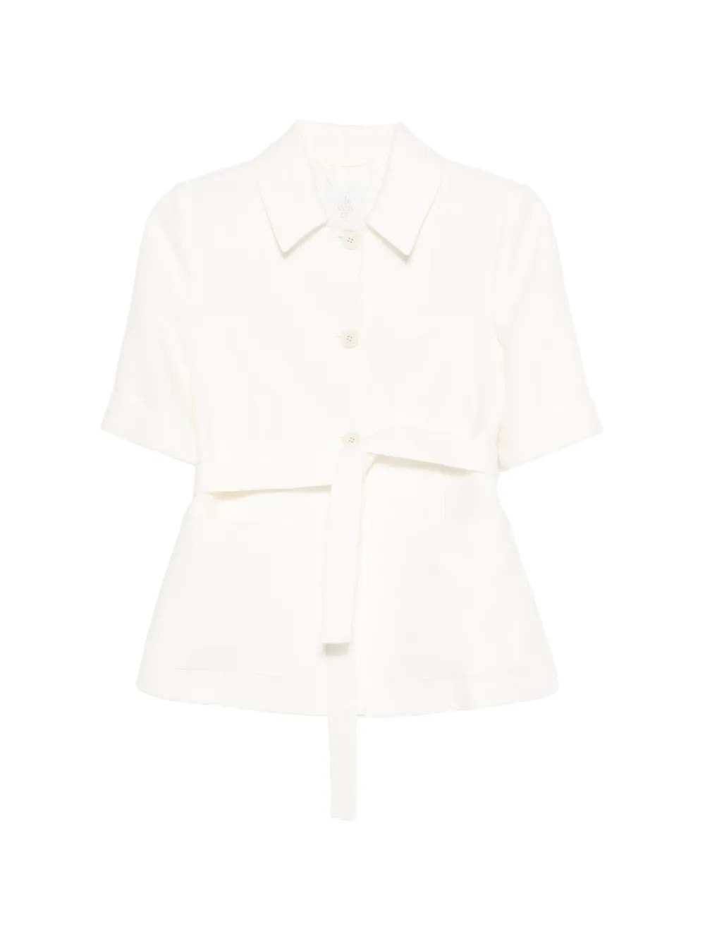 Eleventy Short Sleeve Belted Jacket | White | FARFETCH UK | Farfetch Global
