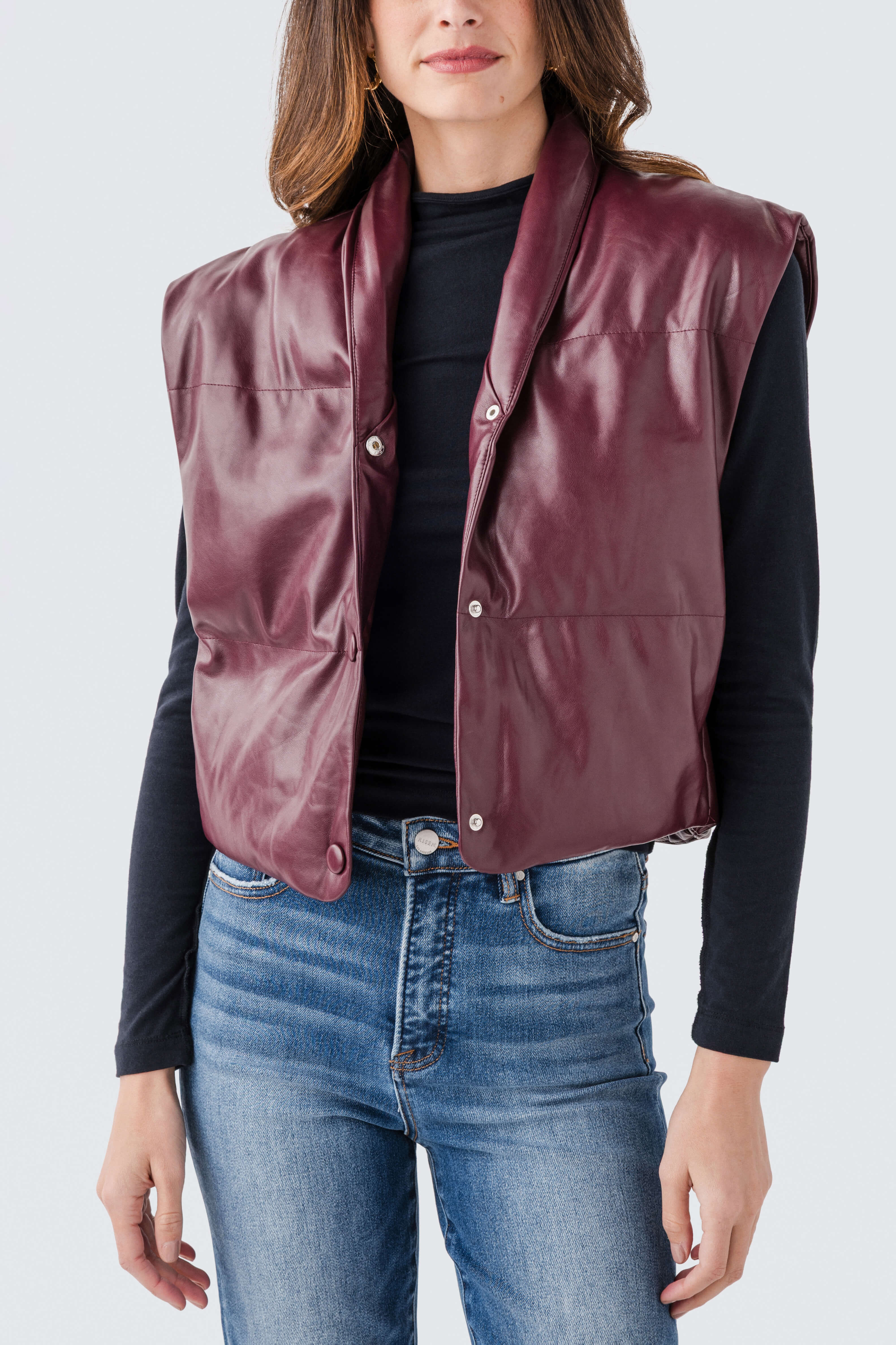 Elan Faux Leather Vest | Social Threads