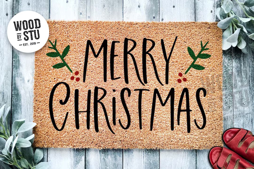 Merry Christmas Door Mat Christmas Doormat Winter - Etsy | Etsy (US)