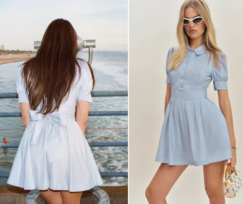 Devon Lee Carlson, celebrated for her effortlessly chic aesthetic and influential presence in the fashion circuit, has teamed up with Reformation to unveil a 20-piece collection that channels the spirited essence of Y2K fashion. This is the perfect little baby blue dress!  

 #LTKStyleTip