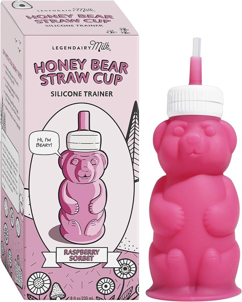 Legendairy Milk Honey Bear Straw Cup Silicone for Babies (Pink), 8 oz. Dishwasher Safe Baby Straw... | Amazon (US)