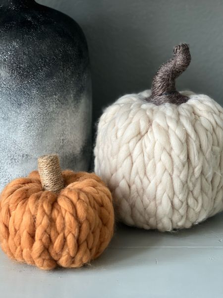 These are some of my favorite pumpkins! I love the chunky knit fabric and that they can stay out all the way through Thanksgiving! 
They are hard to find, the big one was from TJ Maxx but I’ve never  seen one like it there again. The small one is from a boutique. I linked some similar ones for you. Etsy is having a $5 off $25 this weekend and many of these are close to selling out. Get one while you can!

#chiconashoestringdecorating #fallpumpkindecor #knitpumpkins

#LTKhome #LTKSeasonal #LTKHalloween