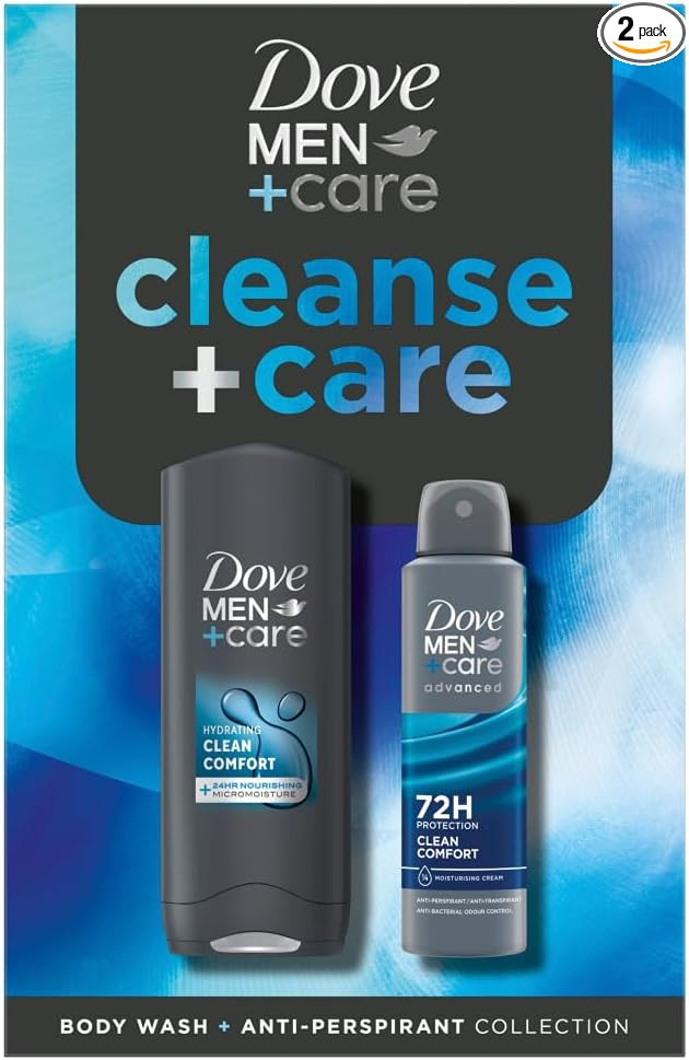 Dove Men+Care Cleanse+Care Duo Gift Set with a body wash and an anti-perspirant deodorant perfect... | Amazon (UK)