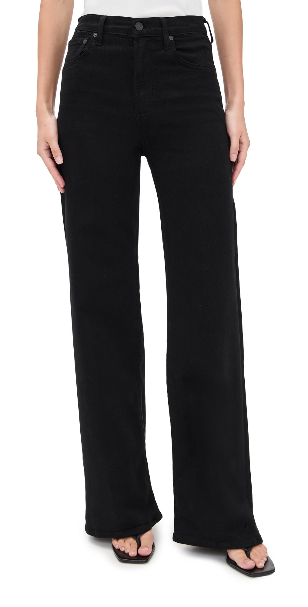 Citizens of Humanity Lyra Wide Leg Jeans Plush Black 28 | Shopbop