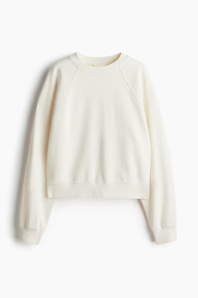 H & M - Washed Cotton Sweatshirt - White | H&M (US + CA)