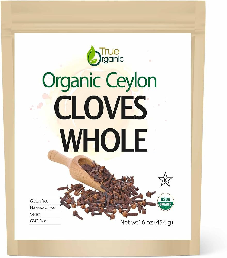 True Organic Ceylon Cloves Whole, 16 ounces Bulk Bag, USDA Organic & Kosher Certified, Non-GMO, F... | Amazon (US)