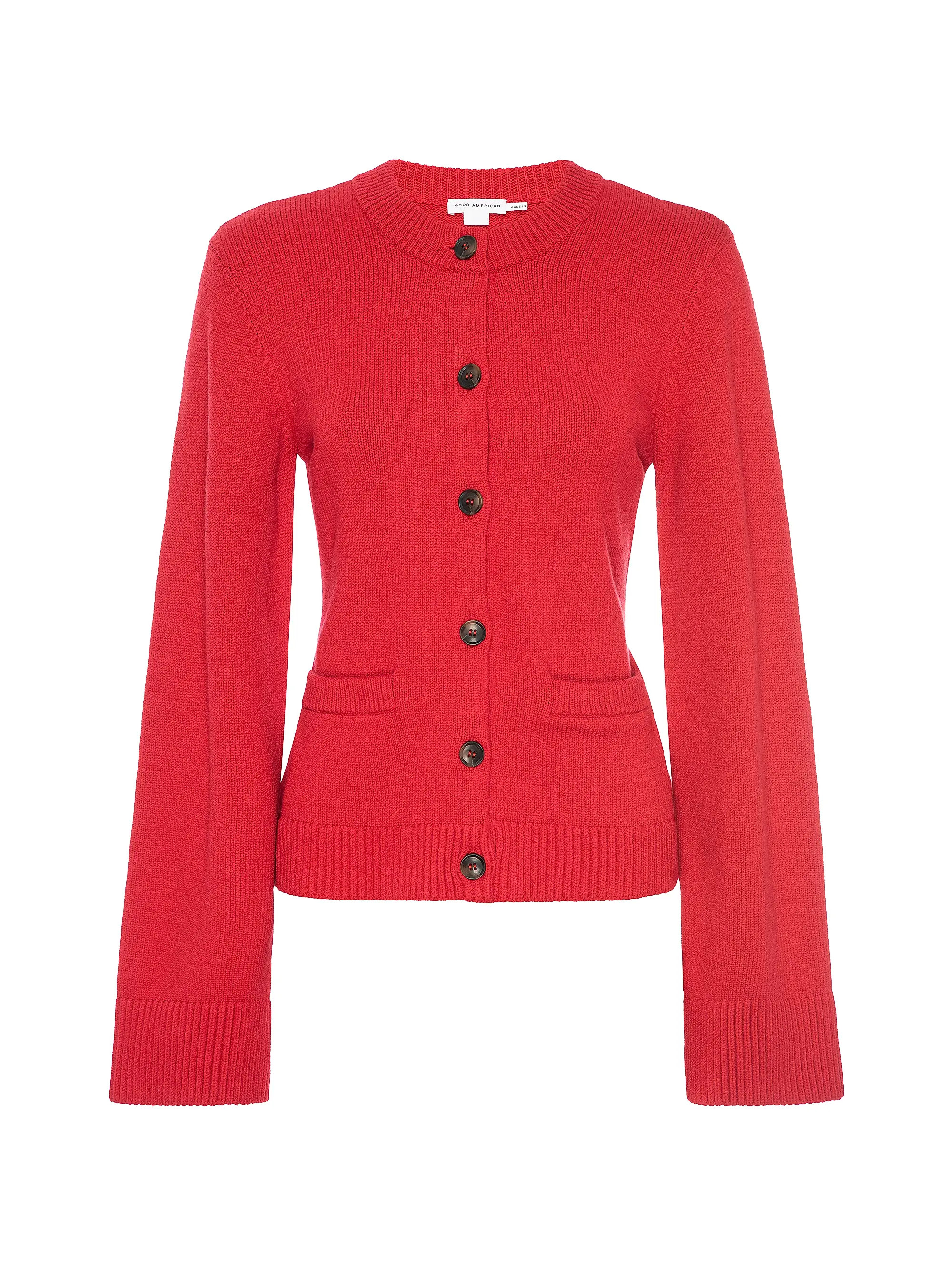 Good American Slouchy Button-Front Knit Cardigan | Saks Fifth Avenue | Saks Fifth Avenue