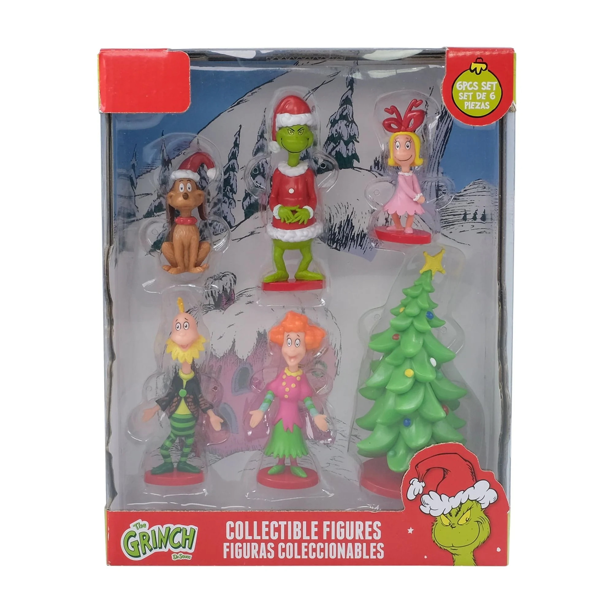 The Grinch Who Stole Christmas Collectible 6-Piece Figurine Set by Ruz, Multicolor Vinyl, 4-6 Inc... | Walmart (US)