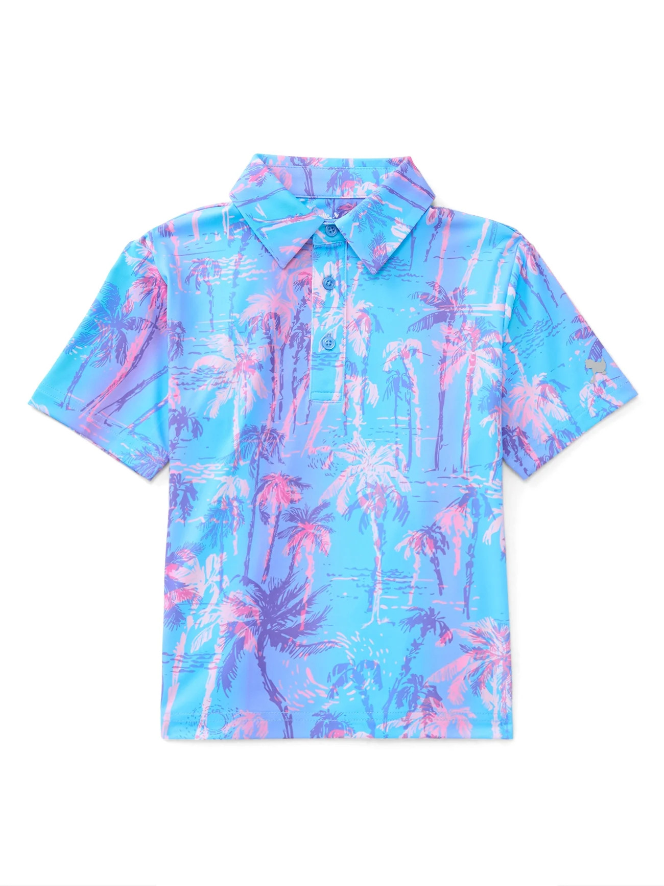 Birdie Bound Boys Beachy Palm Print Polo Top with UV 30, Sizes XS-XL | Walmart (US)