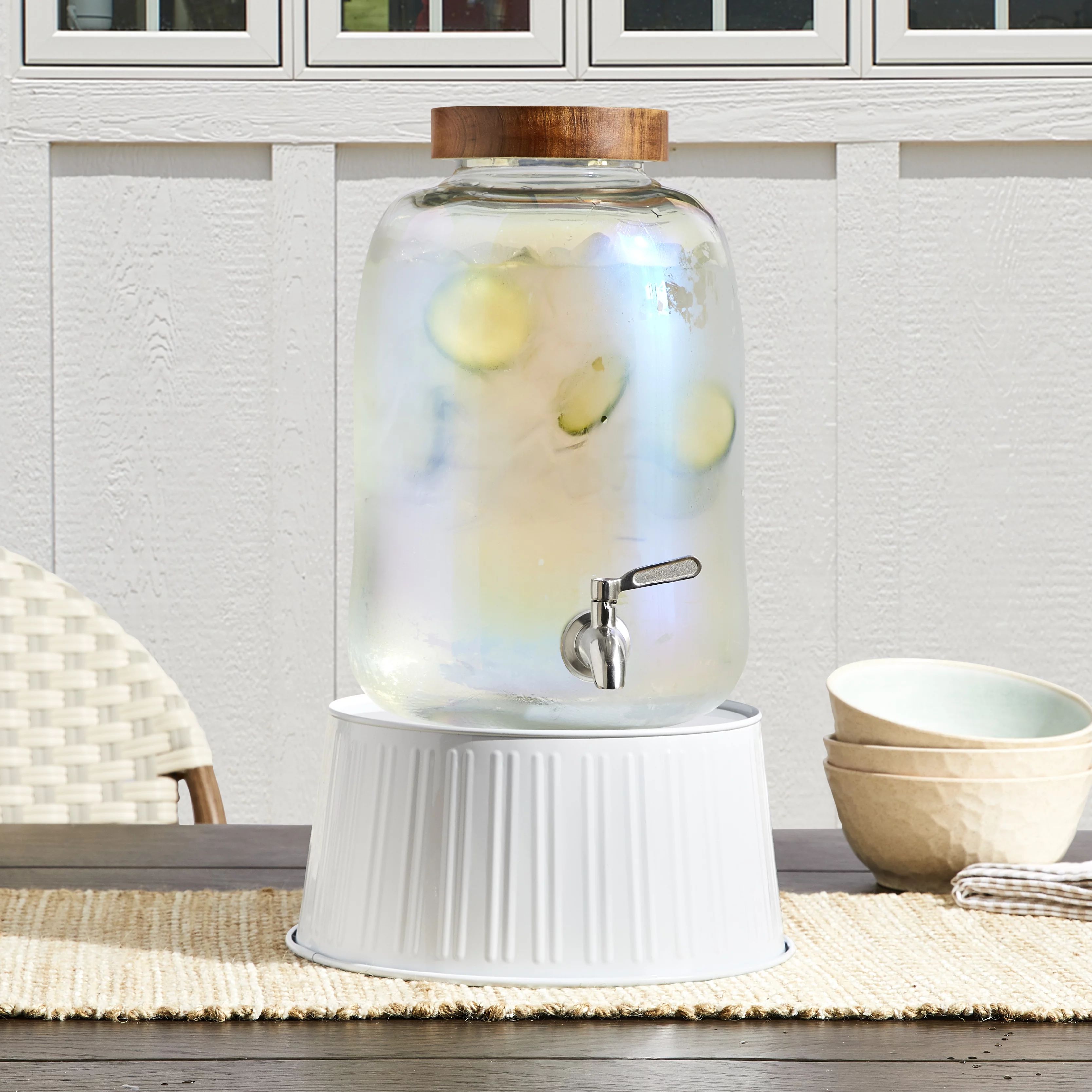 Better Homes& Gardens 2 Gallon Clear Iridescent Glass Dispenser | Walmart (US)