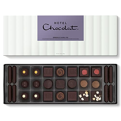 Hotel Chocolat Serious Dark Fix Sleekster - 29 High-Cacao Dark Chocolates, 305g - Suitable for Vegetarians - Chocolate Gifts For Birthday, Thank You, Congratulations, Anniversary | Amazon (UK)
