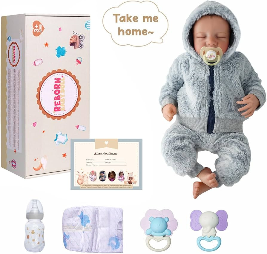 BABESIDE Lifelike Reborn Baby Dolls Boys - 17-Inch Real Baby Feeling Realistic-Newborn Baby Dolls Full Body Vinyl Real Life Baby Dolls with Toy & Gift Box for Kids | Amazon (US)