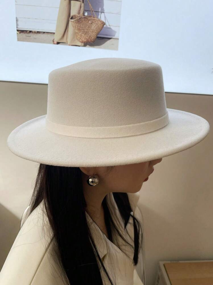 Unisex Round Top Woven Band Flat Top Hat, Suitable For Daily Wear New Four Seasons Cowboy Hat Cow... | SHEIN