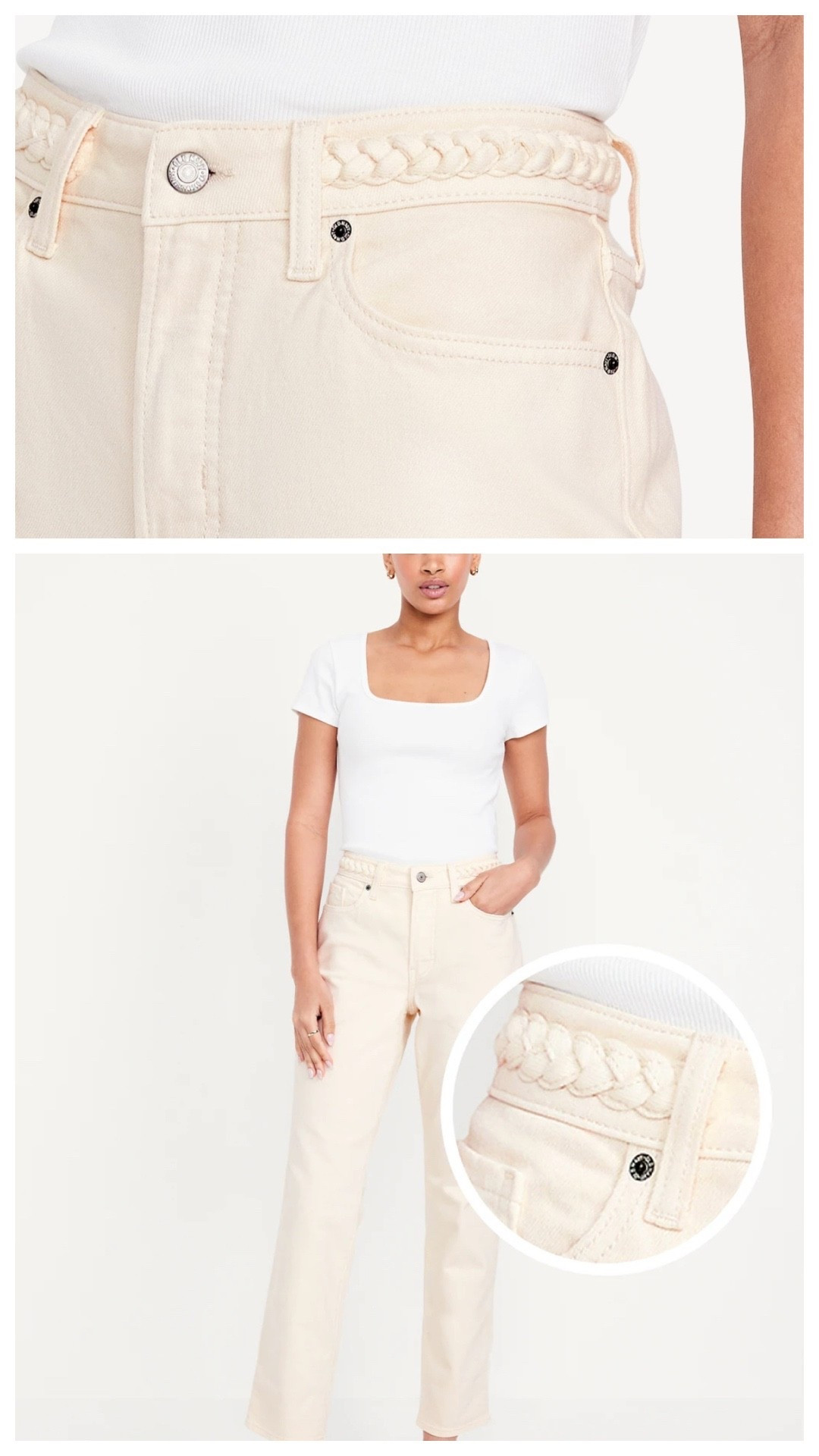 The cutest fall pants in ecru cream denim jeans with braided belt detail 

#LTKFindsUnder100 #LTKFindsUnder50