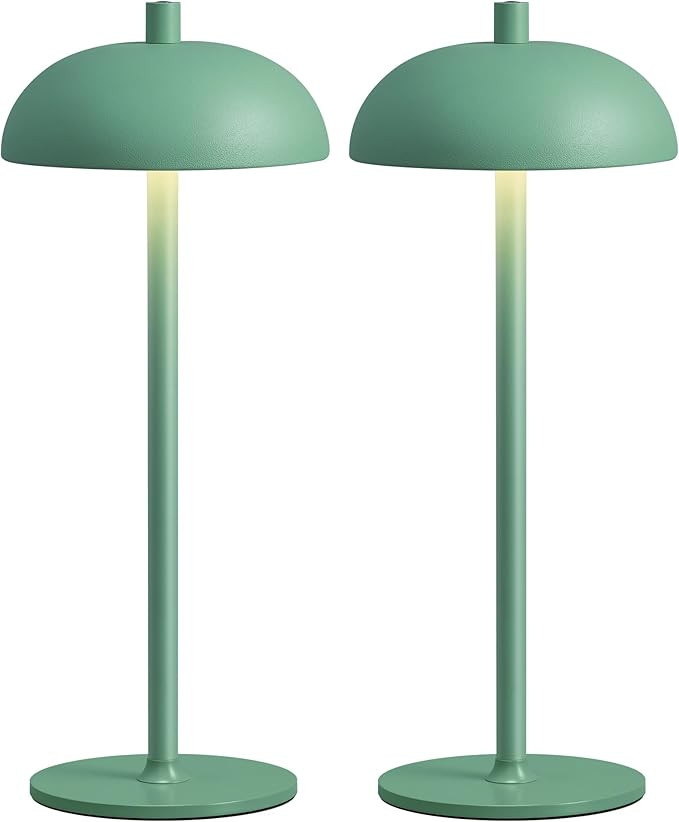 Cordless LED 12" Small Table Lamps Set of 2, Portable Waterproof Desk Lamp, 3 Color Dimming Recha... | Amazon (US)