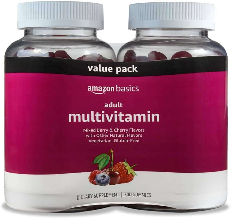 Amazon Basics Adult Multivitamin Gummies, Mixed Berry & Cherry Flavors, 150 Count, 75-Day Supply,... | Amazon (US)