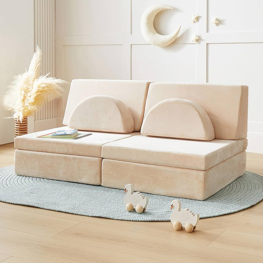 Tiny Land Kids Couch, 8PCS Modular Kids Play Couch, Toddler Couch for Children Room, Play Room Fu... | Amazon (US)