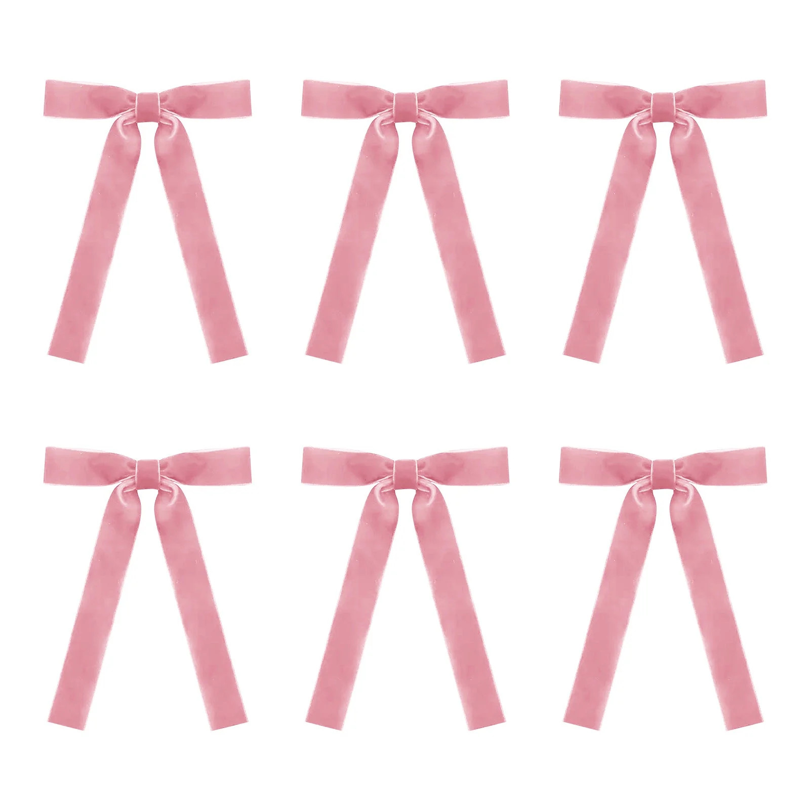 Qholemyo 6pc Velvet Christmas Tree Bow Decoration Wreath Bow Pink Fall Decor Christmas Bows For W... | Walmart (US)