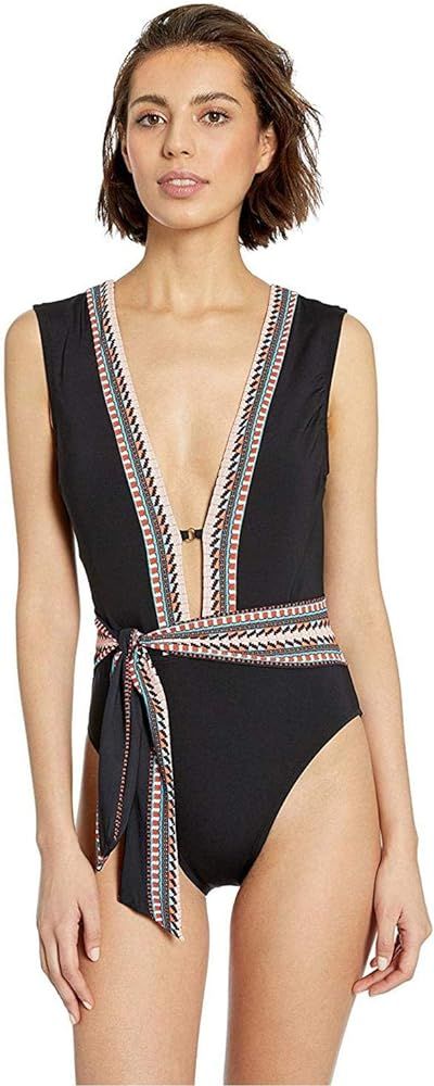 Kenneth Cole New York Women's Plunge Front Cap Sleeve One Piece Swimsuit | Amazon (US)