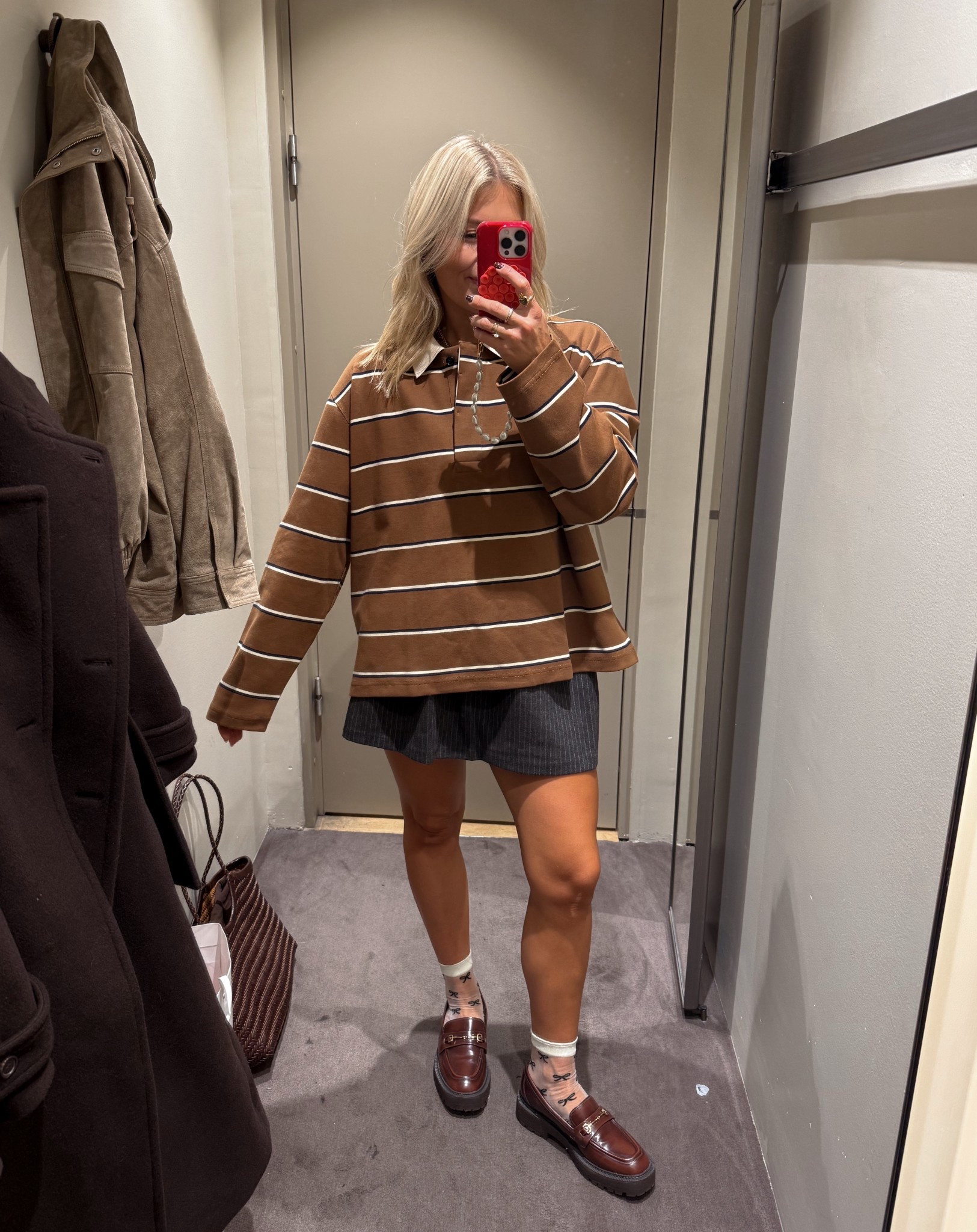 Rugby shirt season 

Top: Cos, size M
Skirt: Topshop, size 10
Socks: Anthropologie
Loafers: Sam Edelman via The Outnet, TTS

#LTKautumn #LTKstyletip #LTKFashionMonth