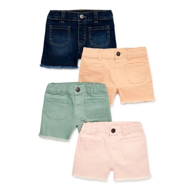 Garanimals Baby and Toddler Girls Denim and Twill Shorts, 4-Pack, Sizes 12 Months-5T - Walmart.co... | Walmart (US)