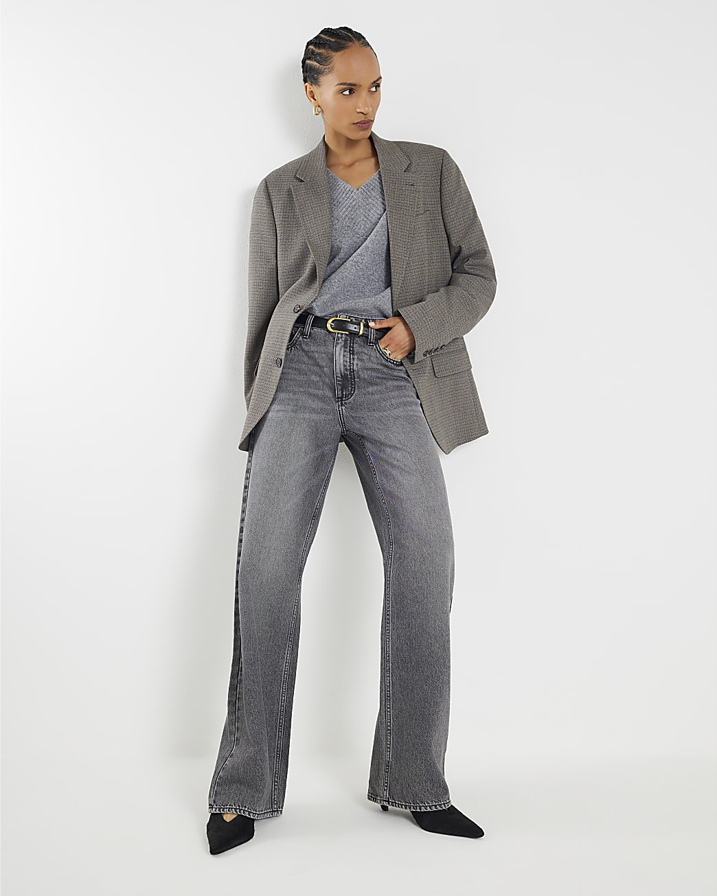 Black Relaxed Straight Jeans | River Island UK & IE