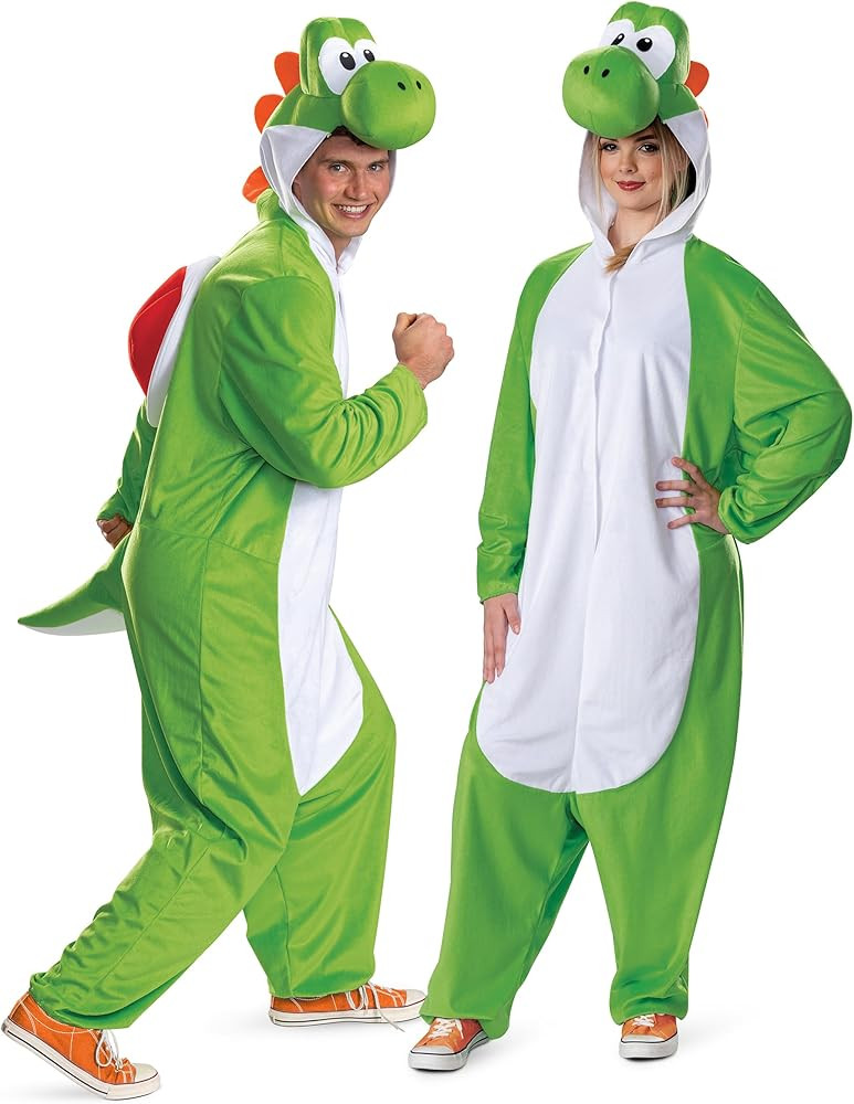 Super Mario Yoshi Costume for Adults, Official Nintendo Yoshi Hooded Jumpsuit | Amazon (US)