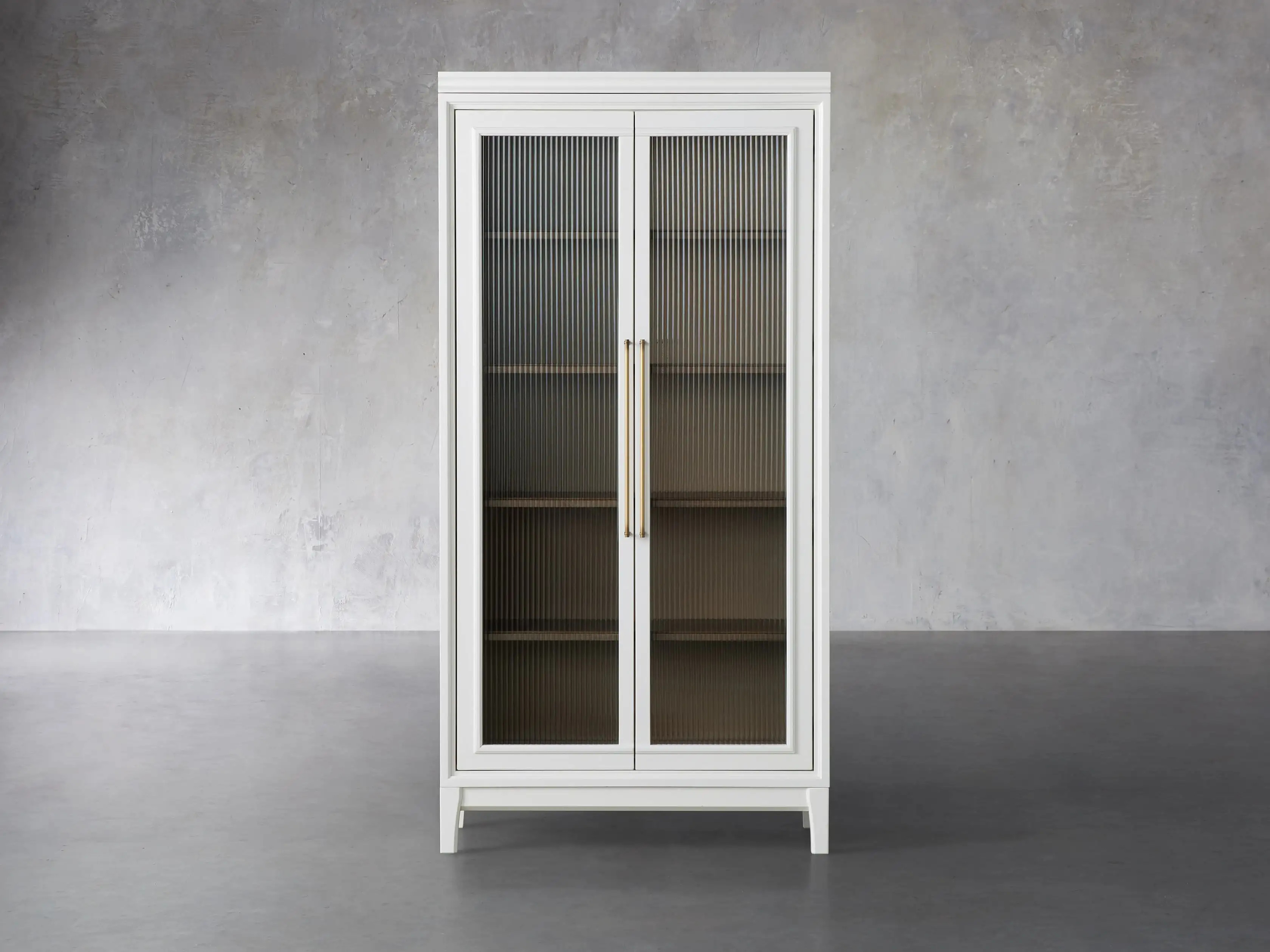 Rowan Modular Low Reeded Glass Cabinet | Arhaus