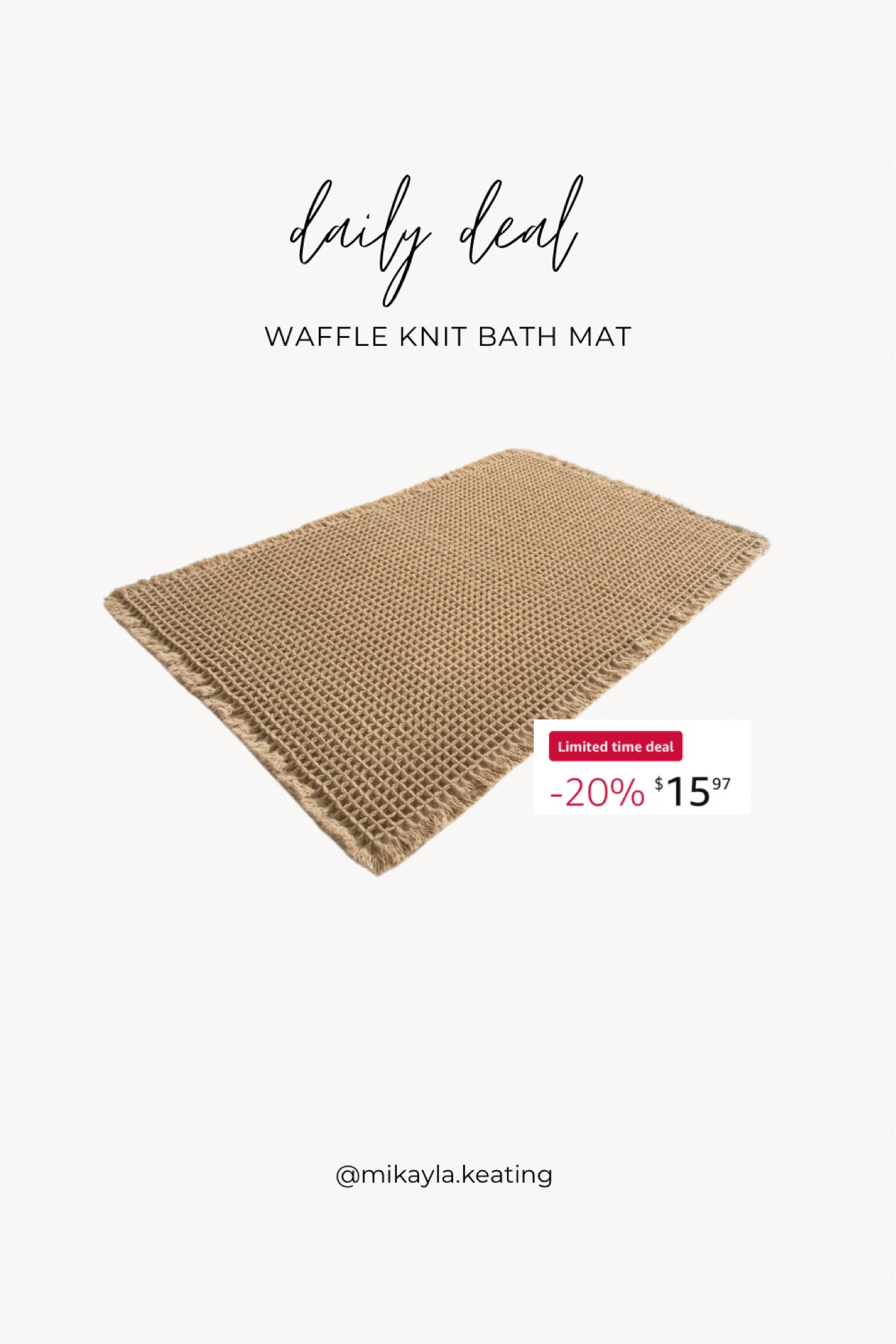 Amazon waffle knit bath mat 

#LTKSaleAlert #LTKSummerSales #LTKHome