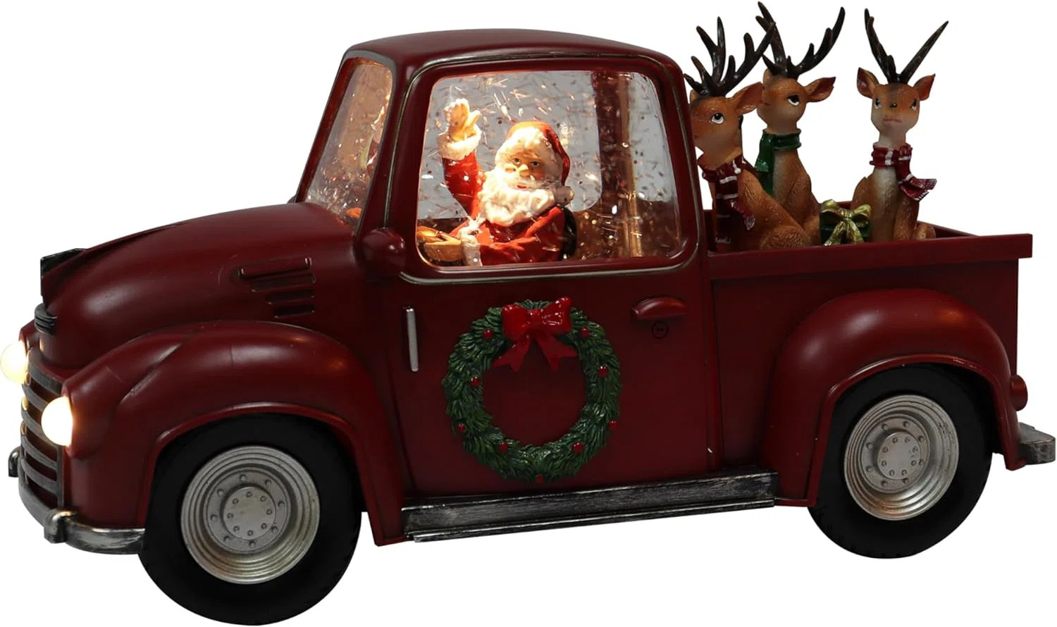 5.9“H Acrylic Truck w/ Reindeer - LED Lights, Water Spinning Glitter, Battery - Hand-Painted Re... | Wayfair North America