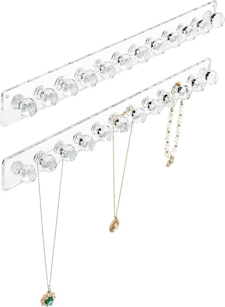 Heesch Necklace Holder, Acrylic Hanger, Wall Mont Organizer, Jewelry Hooks for Necklaces, Bracele... | Amazon (US)
