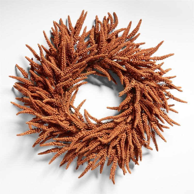 Faux Bronze Amaranthus Wreath + Reviews | Crate & Barrel | Crate & Barrel