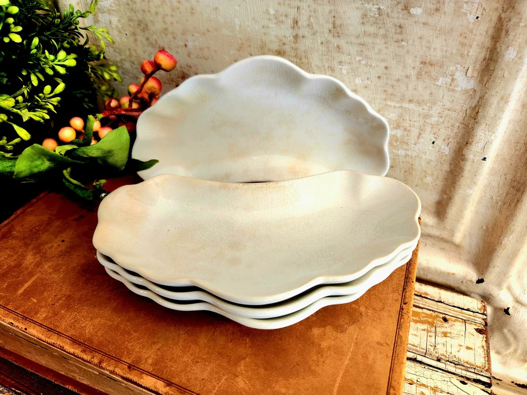 Antique Ironstone Bone Plates I Johnson Brothers 1900 1913 I Stained and Crazed I Scalloped Irons... | Etsy (US)