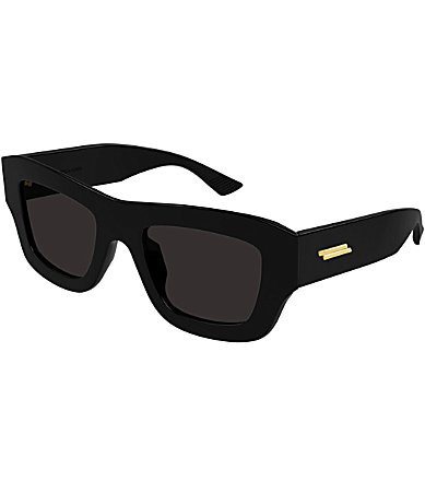 Bottega Veneta Ribbon 50mm Square Sunglasses - Shiny Black | Dillard's
