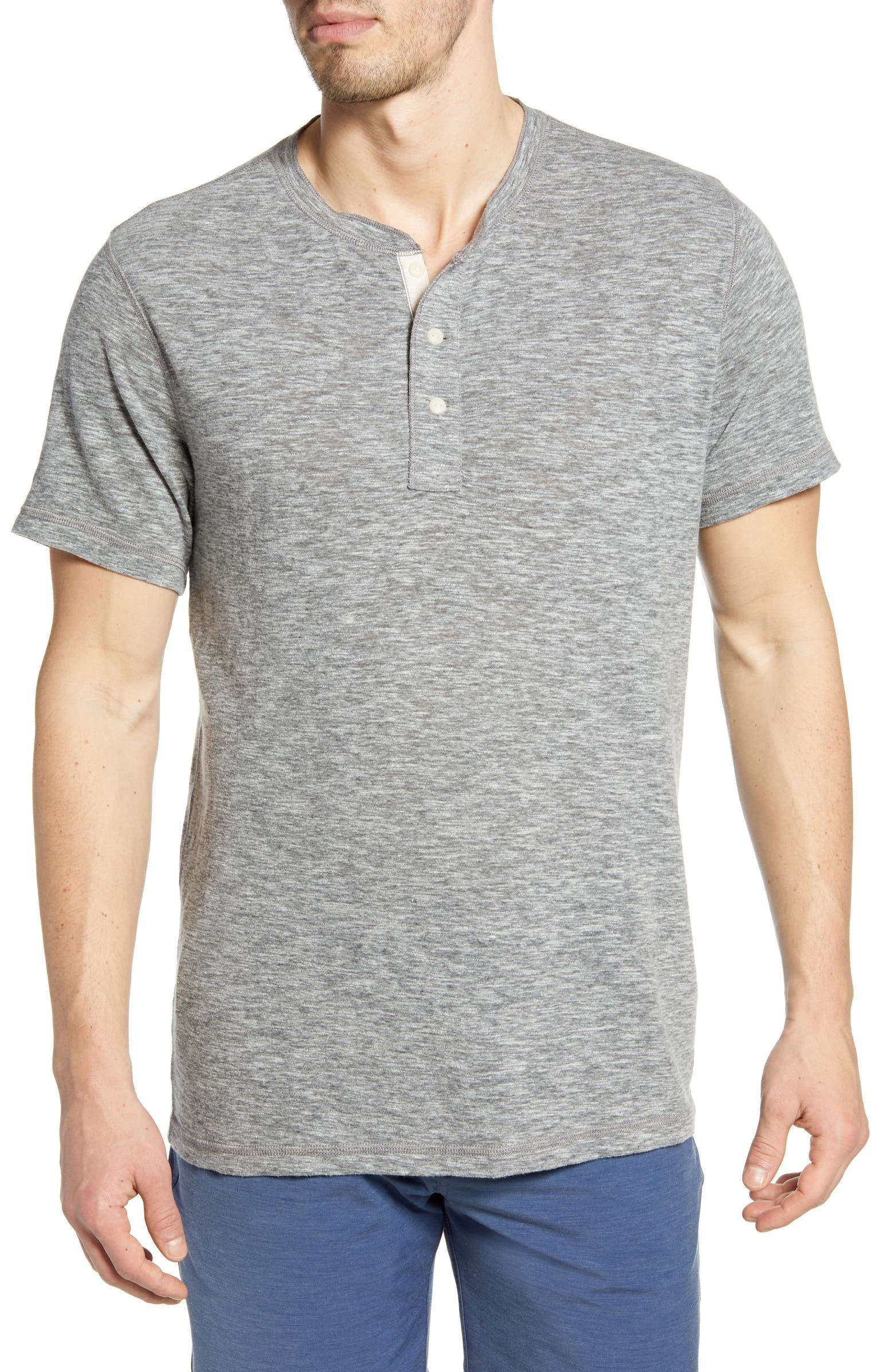 Short Sleeve Heathered Henley | Nordstrom