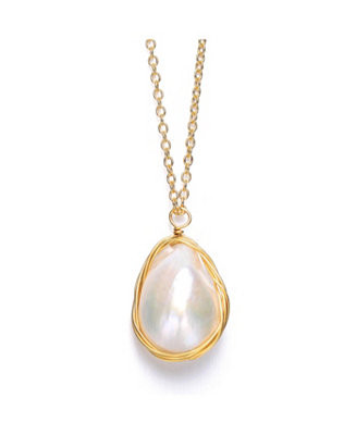 Genuine Freshwater Pearl with .925 Sterling Silver Necklace | Macy's