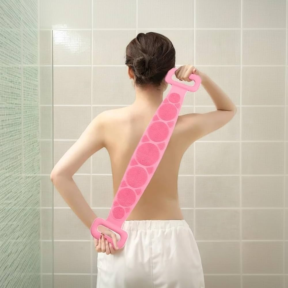 23" Silicone Back Scrubber for Shower - Double-Sided Exfoliating Brush with Handle, Deep Cleansin... | Amazon (US)