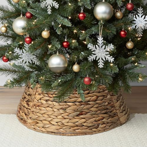 ROLOSI Christmas Tree Collar Woven Xmas Tree Skirt 24 inch, Christmas Tree Ring，Rattan Xmas Tree Collar, Wicker Christmas Tree Base Cover for Artificial Tree Home Decor | Amazon (US)