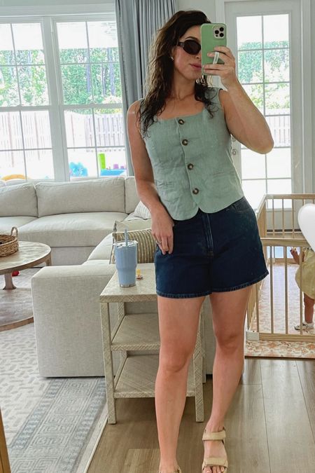 Loving the linen vest trend—this is an excellent easy way to dip your toe into the water with this trend. Plus, functional buttons so it’s nursing friendly!

#LTKFindsUnder100 #LTKStyleTip #LTKFindsUnder50