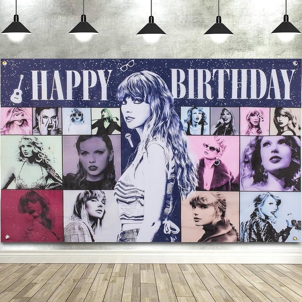 5×3FT Taylor Singer Birthday Decorations Banner, Taylor Party Decorations, Swift Birthday Decora... | Amazon (CA)