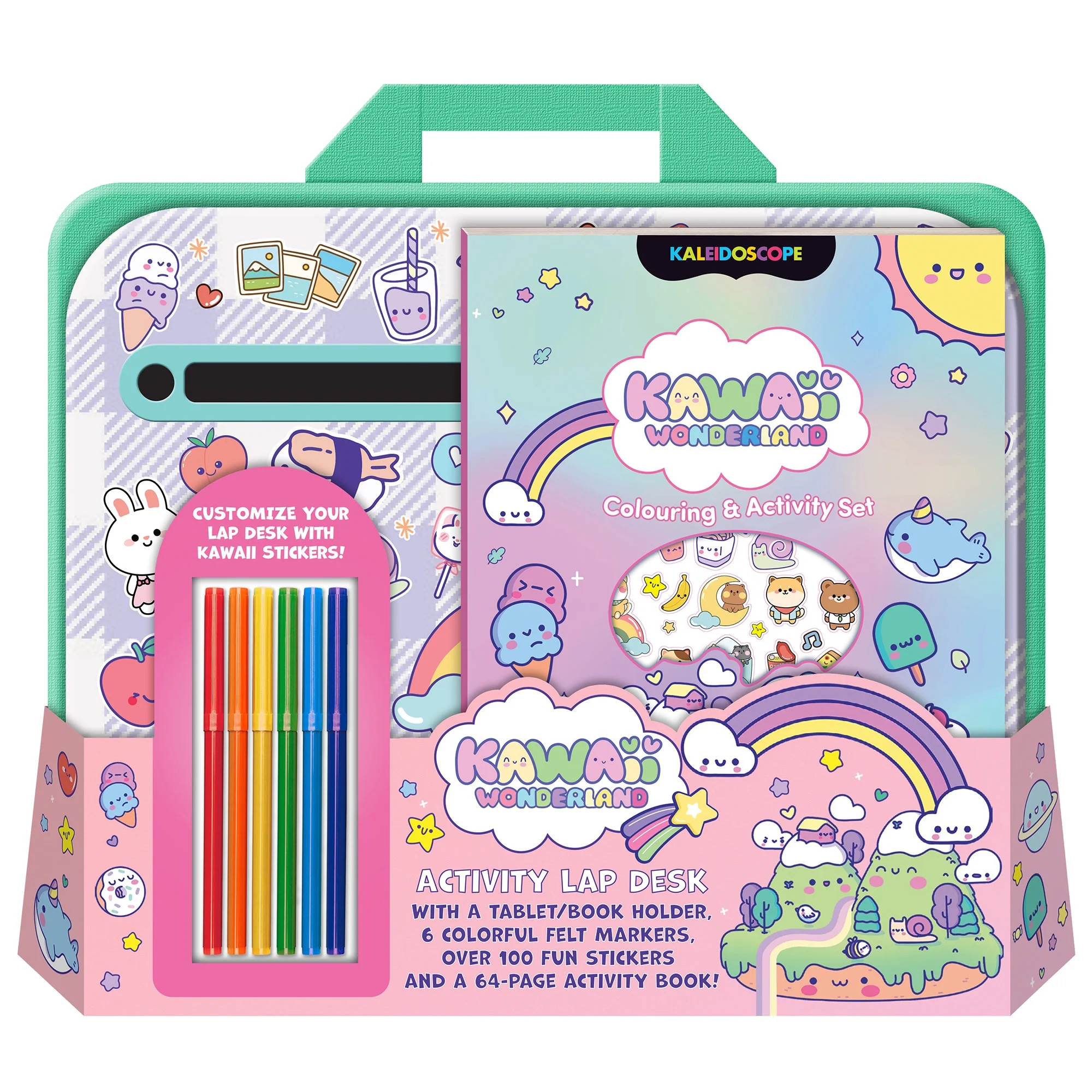 Kawaii Wonderland Coloring and Activity Set, Book and case, Flexible Carrier with 100 Plus Sticke... | Walmart (US)