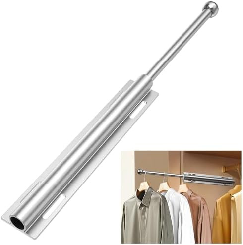 Valet Rod for Closet Pull Out, Retractable Slide Out Valet Rod Closet Organization, 12" Aluminum ... | Amazon (US)