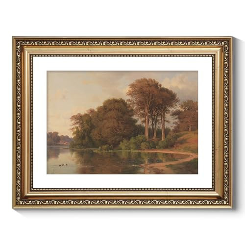 ARPEOTCY Vintage Gold Framed Wall Art Decor, 11x14 Inch Living Room Autumn Scenery Print Fall Wall Decor, Farmhouse Landscape Picture for Bedroom Kitchen, Bathroom Art Decor Aesthetic | Amazon (UK)