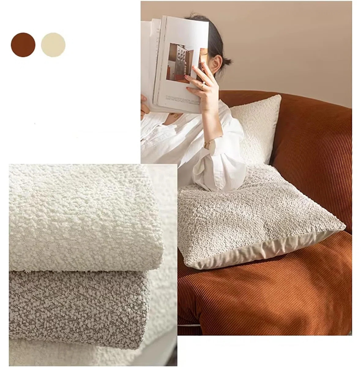 Soft Chenille Bouclé-style Throw Pillow Cover | Wayfair North America