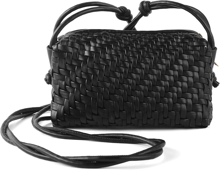 Woven Crossbody Bags for Women Handwoven Purses Vegan Leather Small Handbag Handmade Shoulderbag ... | Amazon (US)