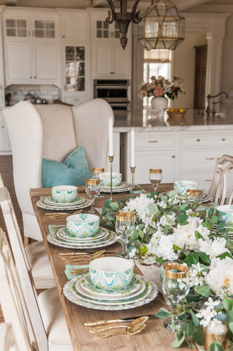 A spring tablescape styled for St. Patrick’s Day and Easter entertaining. Think soft greens, faux florals, and timeless dinnerware for a fresh seasonal table. Shop the look here on LTK and visit the Home With Holly J blog for the full tablescape inspiration. ☘️🌸

#springtablescape #eastertabledecor #stpatricksdaytable #springhome #homewithhollyj #shophollyjhome 

 #LTKfoodie #LTKSeasonal #LTKHome