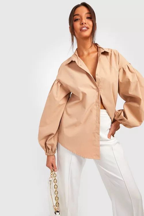 Volume Sleeve Relaxed Fit Shirt | Boohoo.com (US & CA)