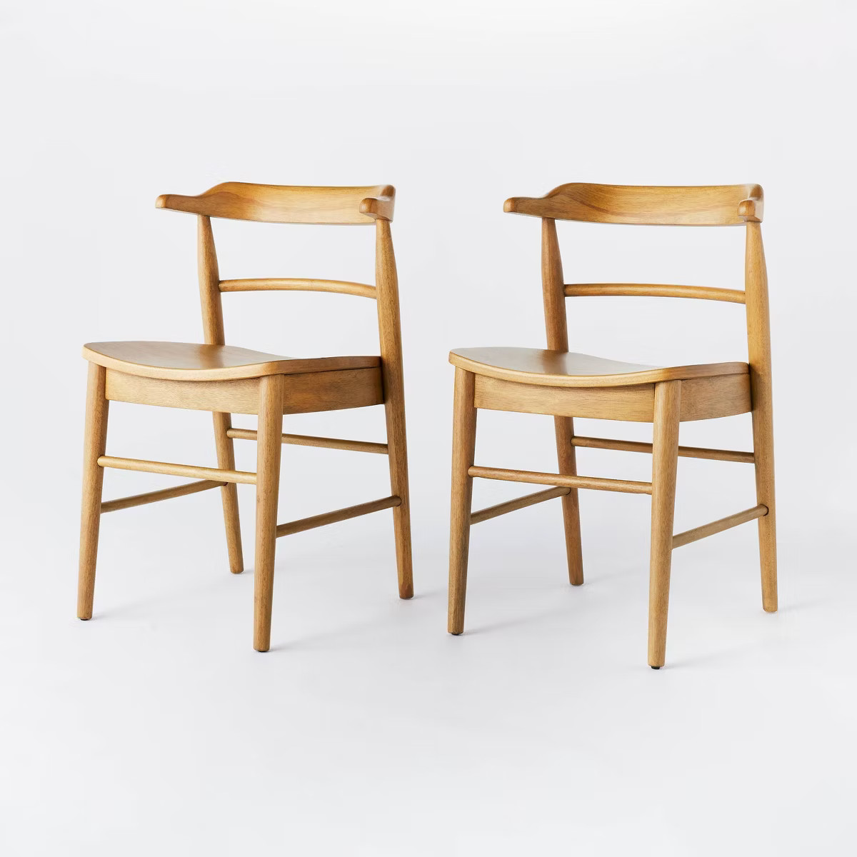 2pk Kaysville Curved Back Wood Dining Chair Natural - Threshold™ designed with Studio McGee | Target